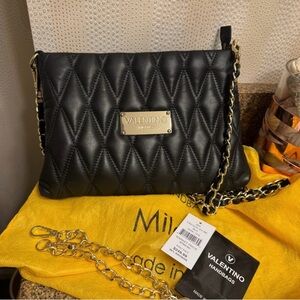Valentino Black Quilted Crossbody Bag
